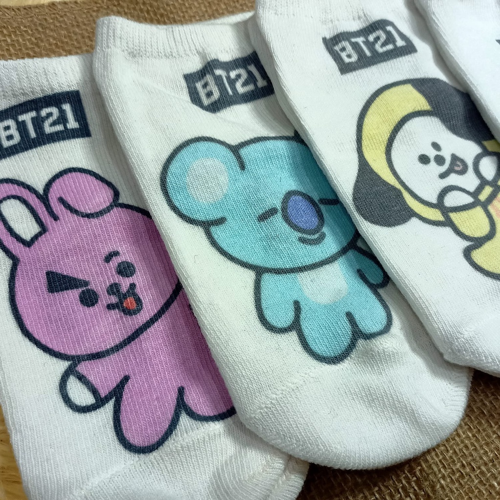 Kaos Kaki Pendek/BT21 Ankle Low socks motif BT21 KAOSKAKI BT21 MURAH KAOSKAKI BTS MALANG-8