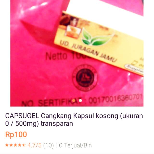 

50 kapsul kosong capsulgel transparan bening halal