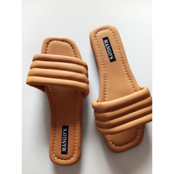 Sandal Slip On puffy Cewek MANGO'S Sandal teplek wanita mules Wanita Empuk realpict Slop 04