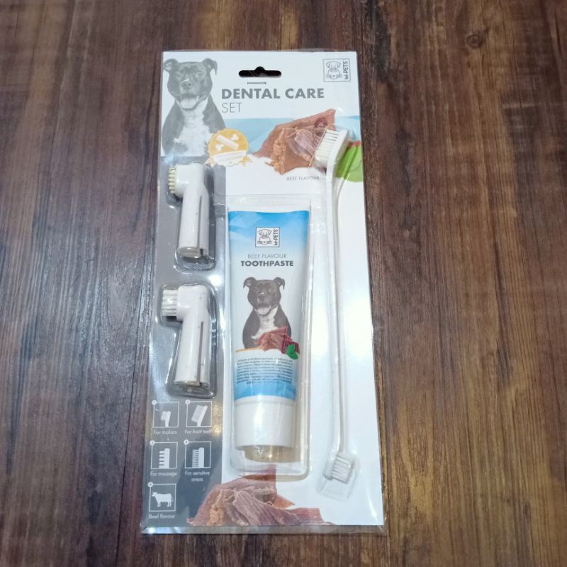 M-Pets Dental Care Set Tooth Paste/Sikat Gigi untuk Anjing beef dan mint