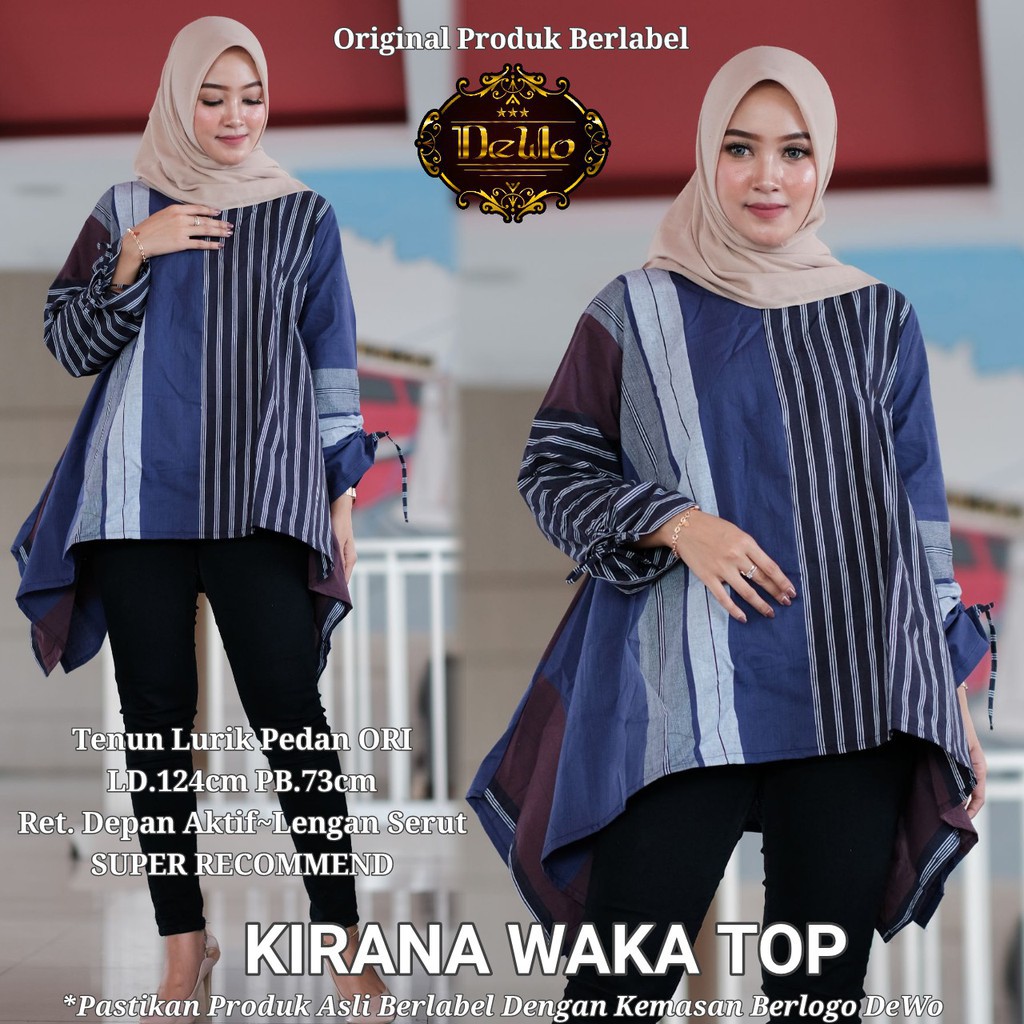 Kirana Waka Top ORI DEWO atasan batik Tenun Lurik Pedan batik kerja