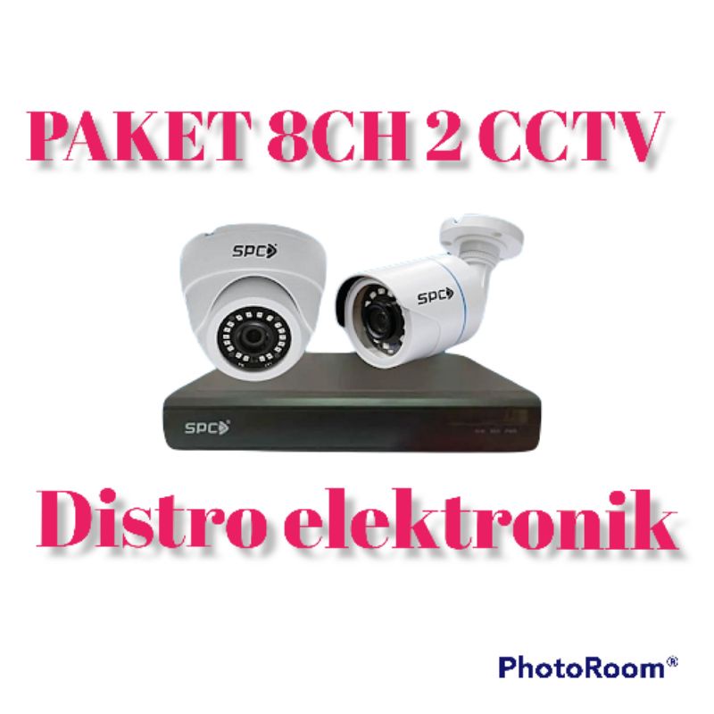 Paket SPC 8ch 2 Kamera Indoor Outdoor 2mp Full HD 1080p Komplit Paket Kamera 2 DVR 8 channel