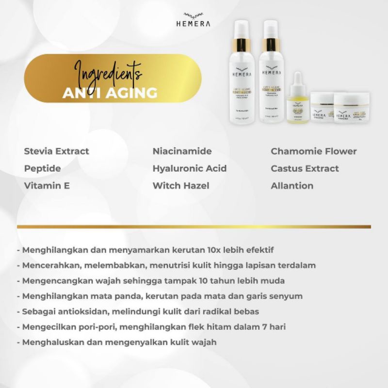 HEMERA 5 IN 1 ANTI AGING 10X LEBIH EFEKTIF MENYAMARKAN KERUTAN - BPOM AMAN UNTUK IBU HAMIL | TONER | FACIAL WASH | SERUM | DAY &amp; NIGHT CREAM