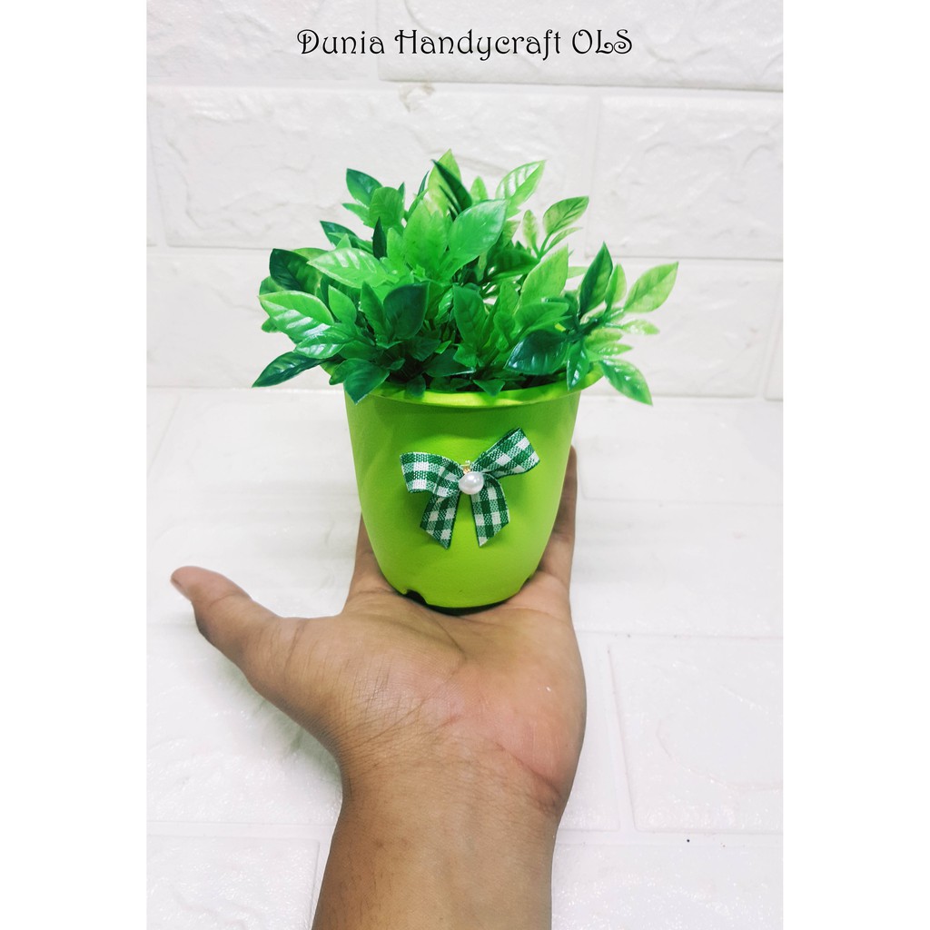 HERBS RIMBUN Pot Fancy Bulat Hiasan Meja Sudut Dekorasi Rumah Cantik