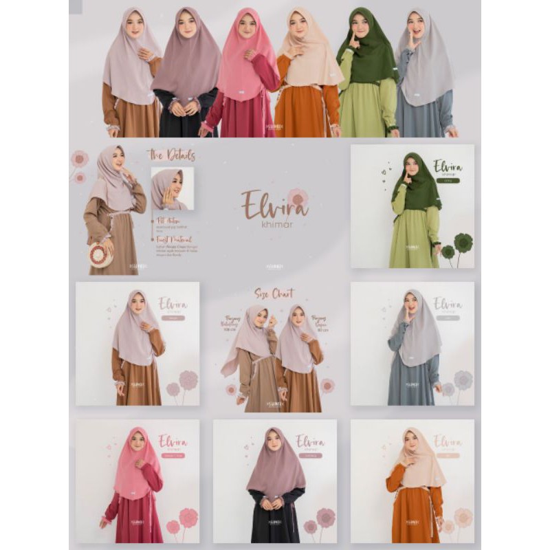 ELVIRA Khimar by Silmee / Khimar simple anak Kuliah / hijab Remaja