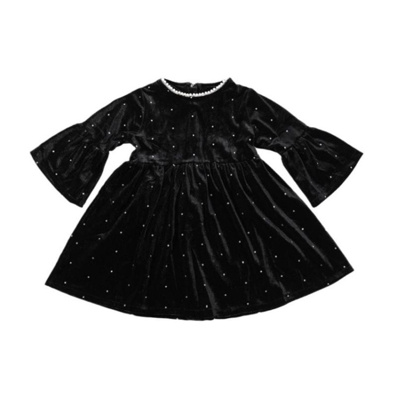 dress bludru anak perempuan