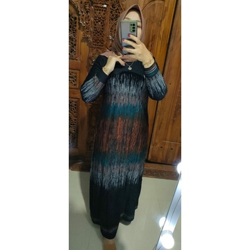 Gamis bahan calvin jeans (denim) size standar LD 100+/-