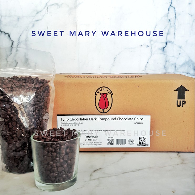 

Tulip Dark Chocolate Chips 500gr Cokelat Chip Coklat MURAH