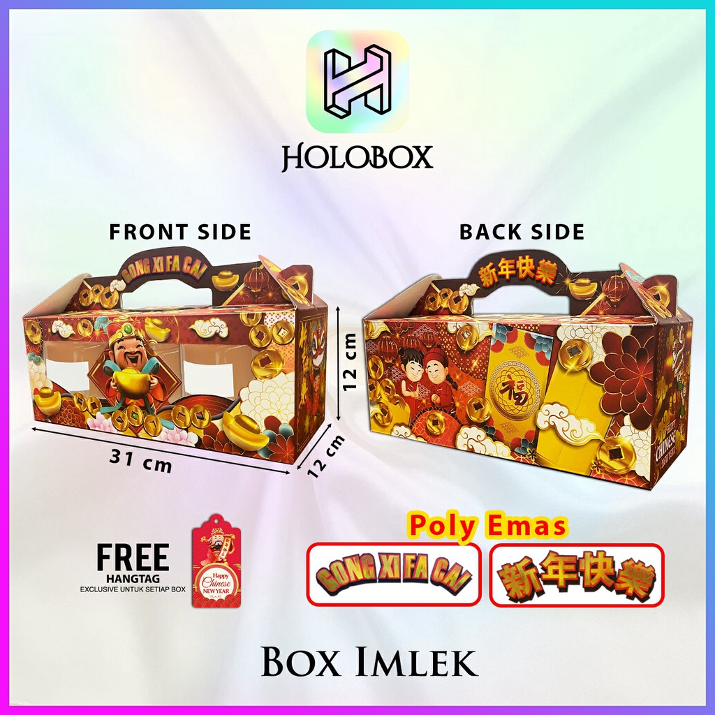 

Box Imlek / Dus CNY / Kotak Toples Kue 500 ml / Hampers Packaging / B59