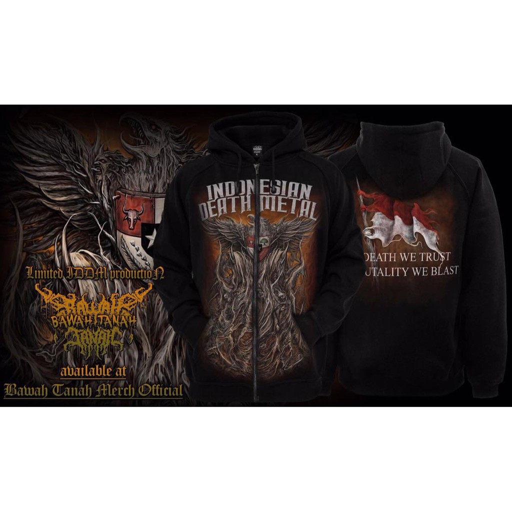 ORIGINAL INDONESIAN DEATH METAL ZIPPER GARUDA ZIPPER DEATH METAL JAKET METAL HOODIE METAL Z
