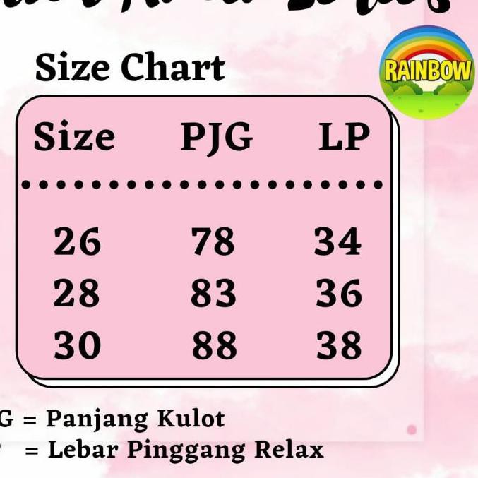 ♨ Celana Kulot Anak Perempuan Remaja usia 8 sd 15 th Kulot Andin by Rainbow, Katun Cigaret ✪