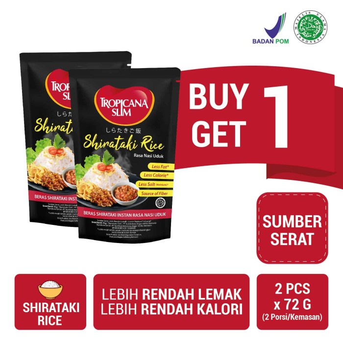 

978EqW Buy 1 Get 1 Free Tropicana Slim Shirataki Rice 72Gr - Nasi Uduk WQ0112