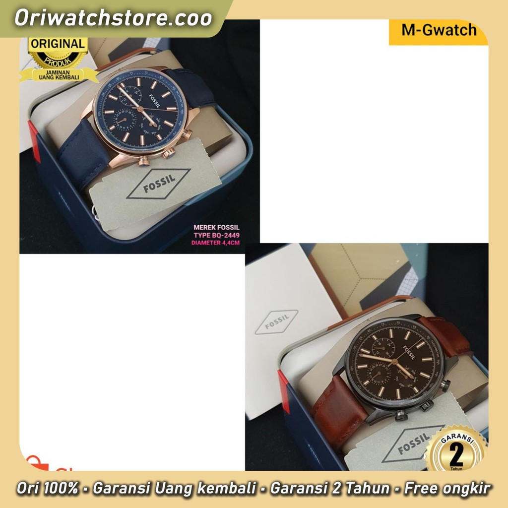 TERLARIS FS BQ2449 BQ2457 JAM TANGAN PRIA FOSSIL FREE BOX ORI SIZE 44 MM