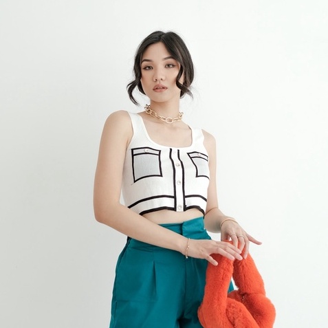 [TAVIA] CHANEL TOP / ATASAN WANITA / TOP KOREA / CROP TOP WANITA