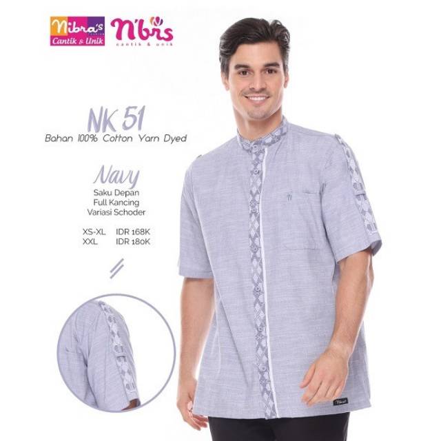 NK 51 / kOKO LENGAN PENDEK / KOKO NIBRAS / ATASAN COWOK / BAJU MUSLIM COWOK