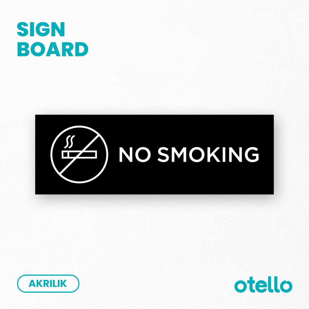 No Smoking Sign Akrilik Papan Nama Ruangan Dilarang Merokok Label Tempel Nama Rambu Ruang Acrylic