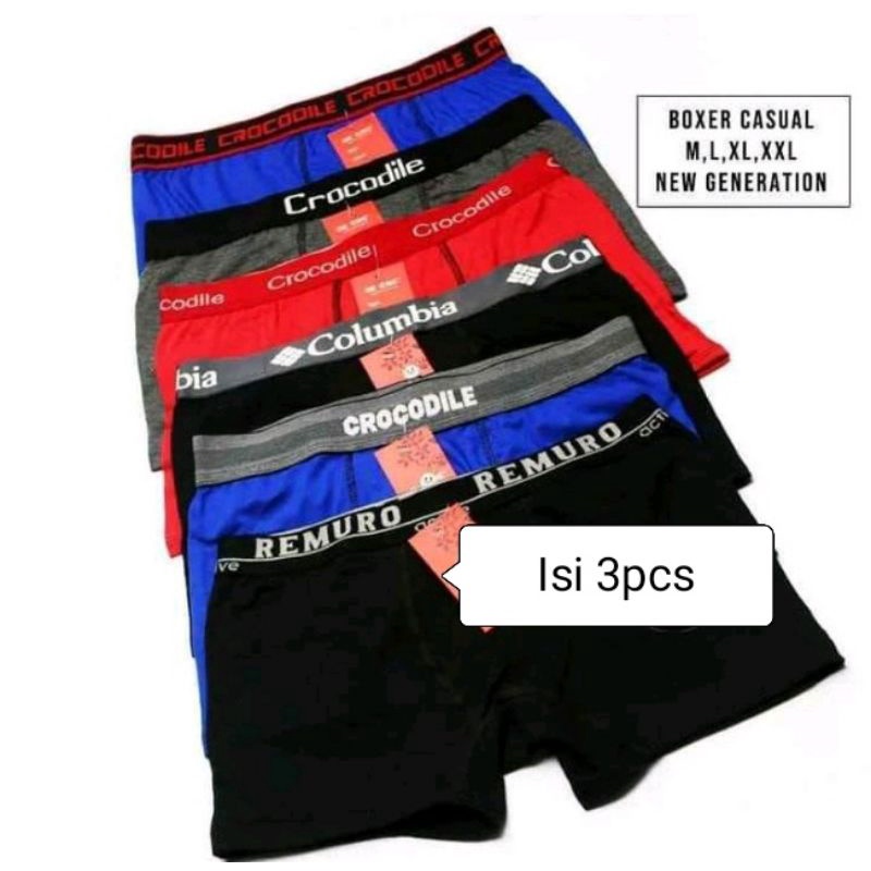 celana dalam pria boxer Isi 3pcs