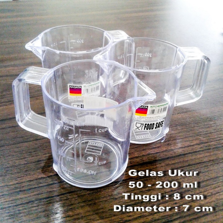 NAGATA 608 Gelas Ukur Takar Takaran Kapasitas 200cc 200mL Food Safe