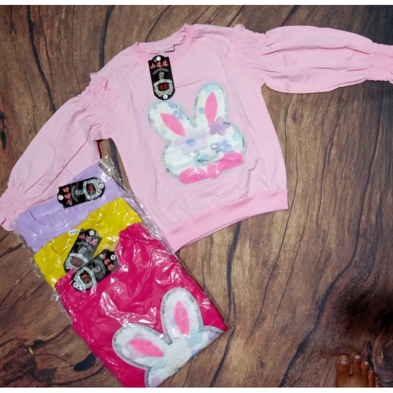 SWETER ANAK IMPORT TANGAN KERUT LENGAN KERUT UMUR 7-10THN