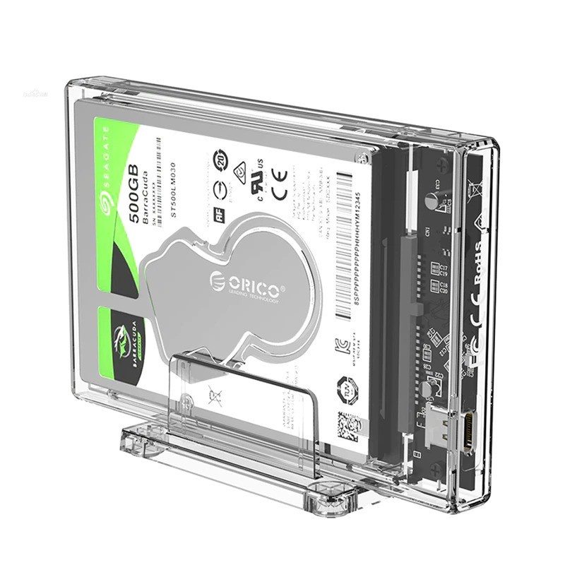 Hard Drive Enclosure 2.5 inch USB 3.1 With EU Adapter - 2159U3 - Transparent