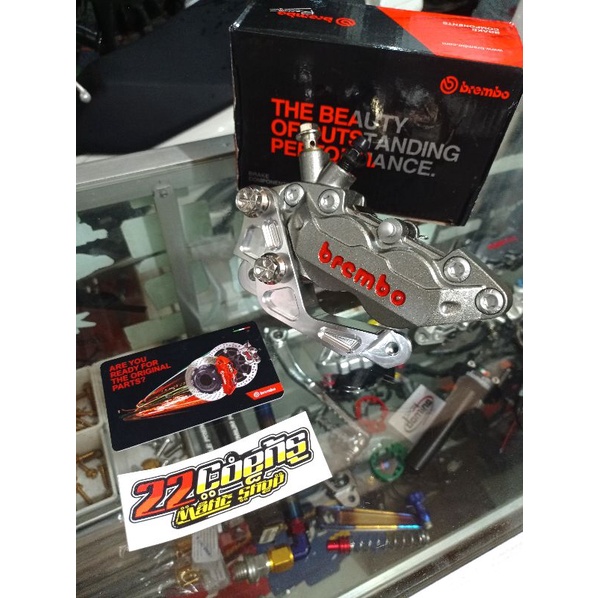 Kaliper Brembo Big pot Grey kiri grade A breket shock standar Beat scoopy vario