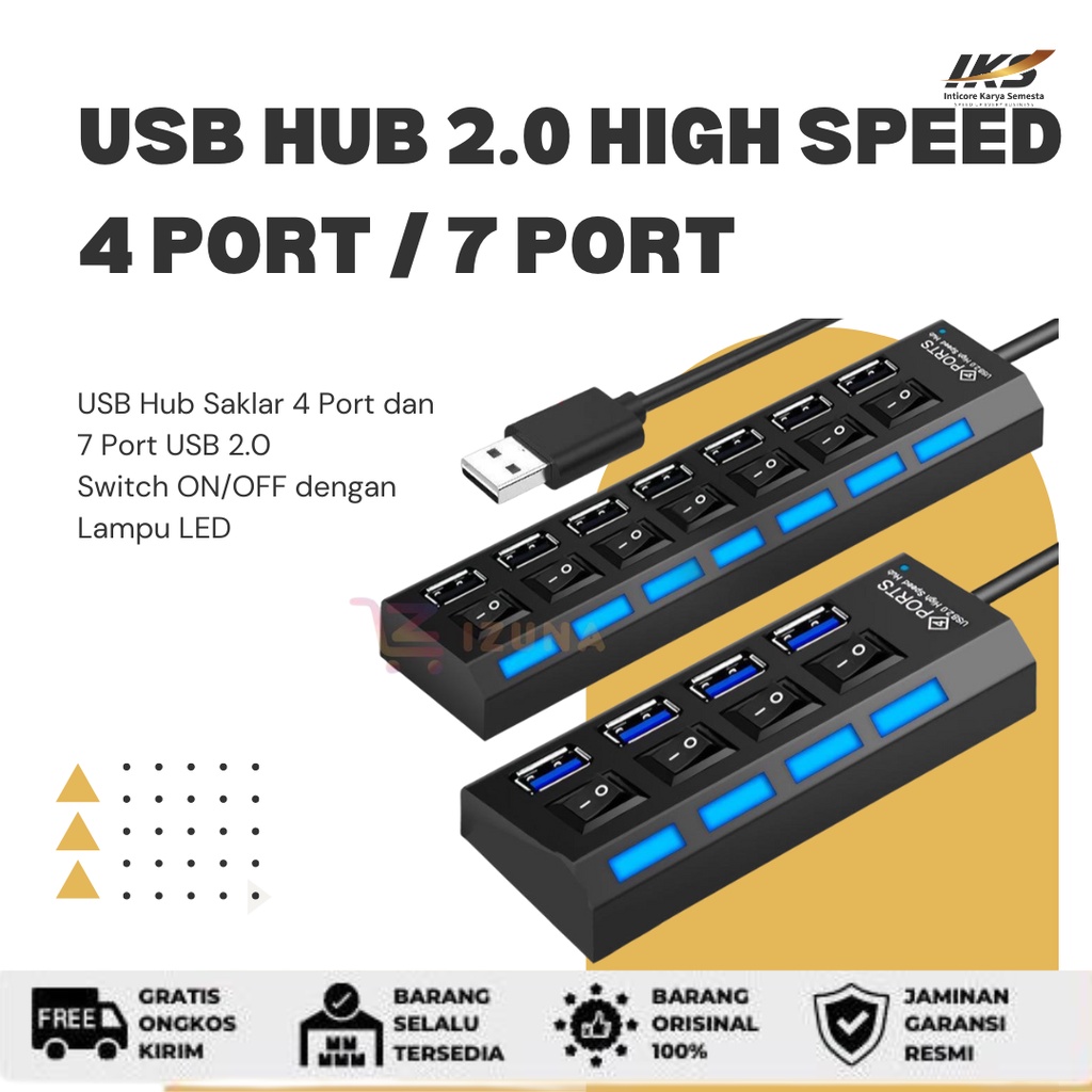 USB Hub 4 Port 4 USB ON/OFF - USB HUB 7 Port 7 USB ON/OFF