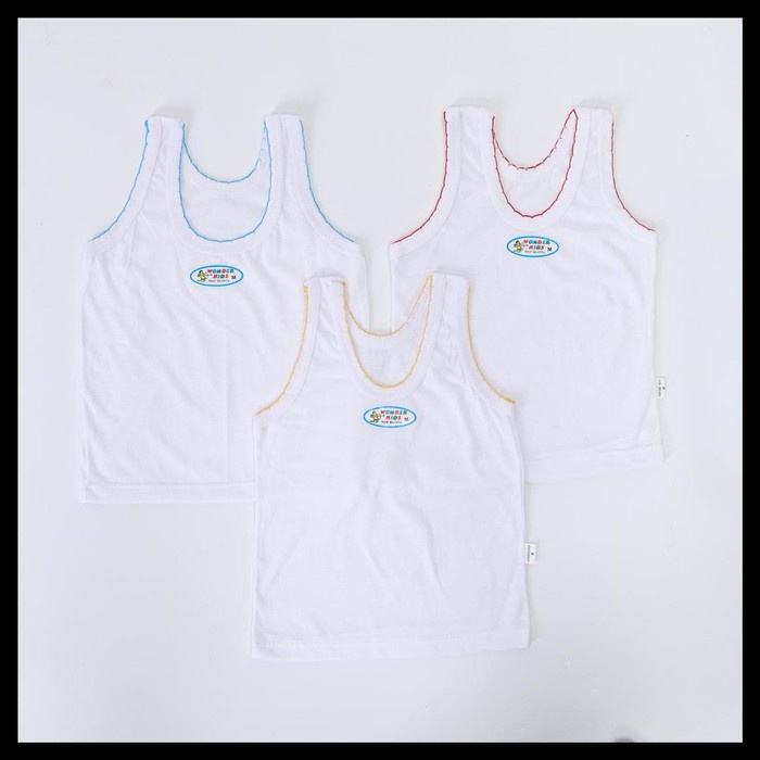 Singlet Bayi Wonder Kids Anak Baru Lahir | Kaos Dalam Pakaian Dalam Balita Laki Perempuan Baby New Born | Open | Satuan