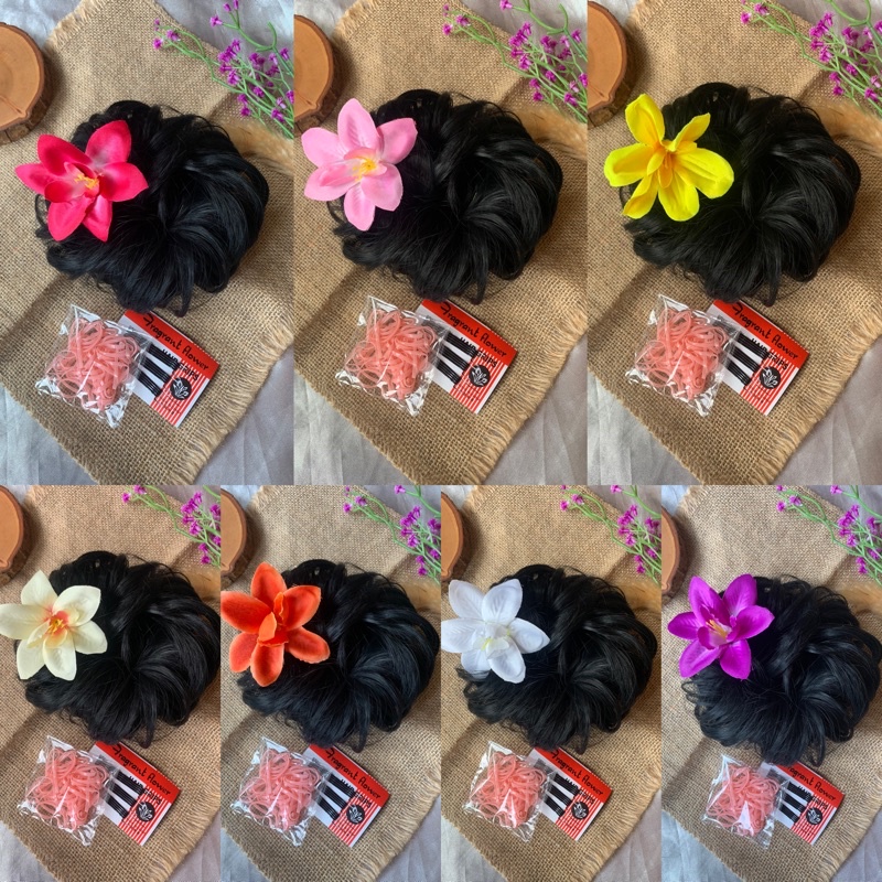 PAKET HAIRDO ANGGREK (Karet ulir, tusukan anggrek, jepit lidi karet unyil) / hairdo murah / sanggul modern