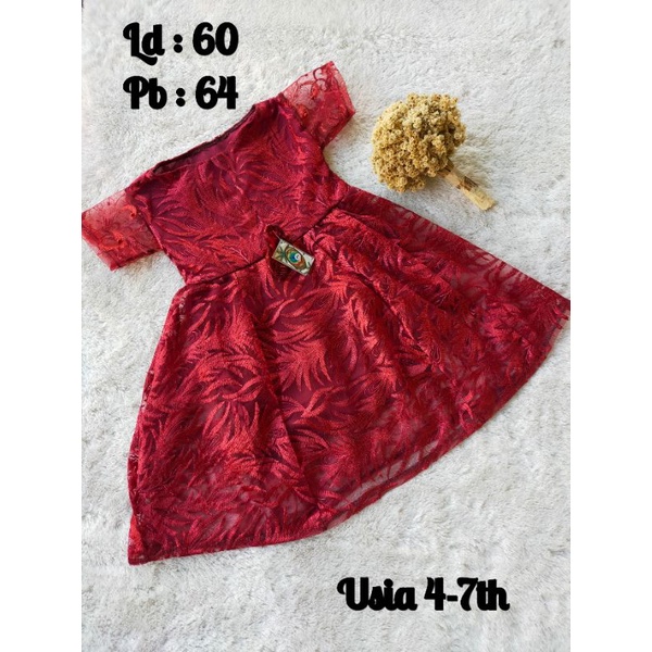 dress brokat anak/dress princess/dress brokat anak tanggung