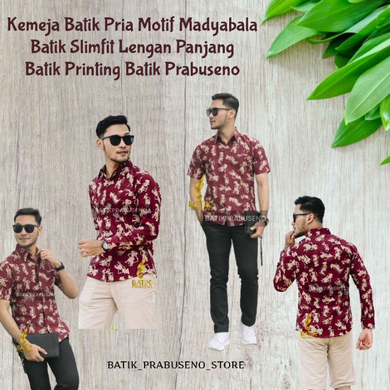 Kemeja Batik Pria Motif Wadyabala Batik Printing Batik Slimfit Batik Prabuseno Batik Pria Modern Bat