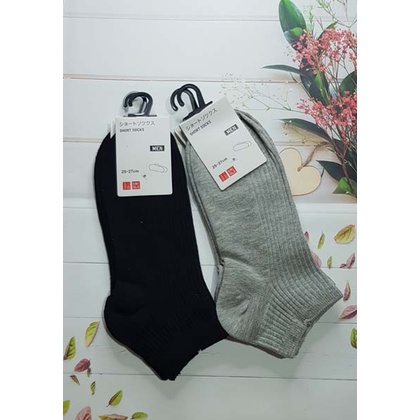 kaos kaki ankle socks uniqlo premium cowo men abu hitam