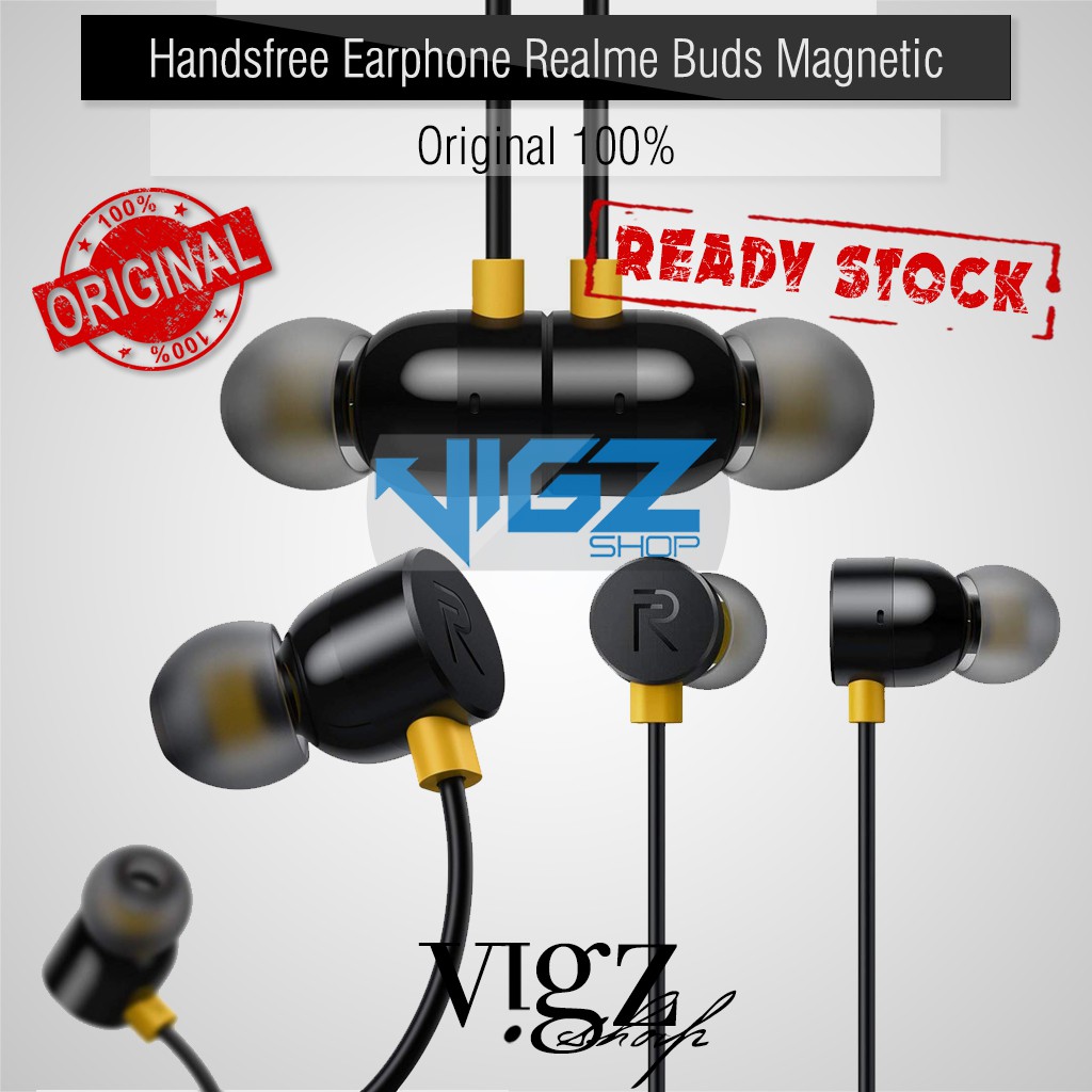 Handsfree Earphone Headset HF Realme Buds Magnetic RMA1001 Original 100%