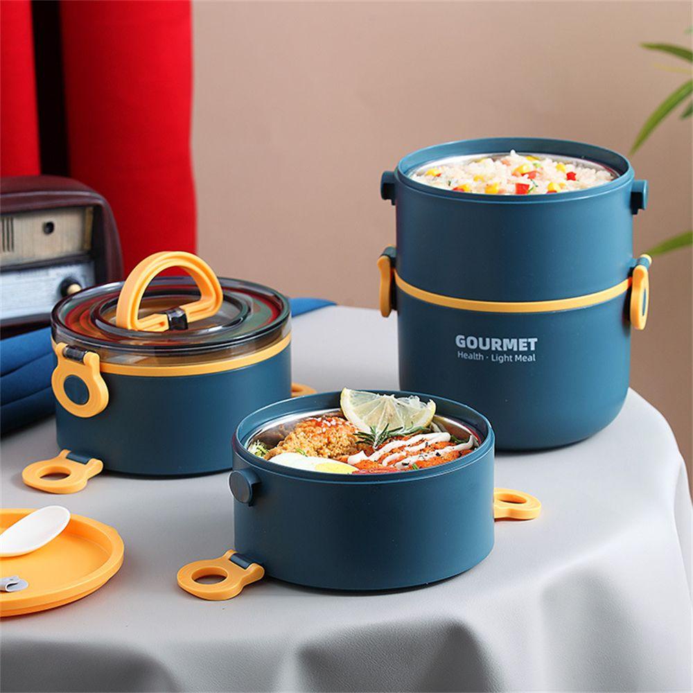 R-FLOWER Lunch Box Mudah Dibawa Kotak Makan Pemanas Microwave Sekolah Kantor