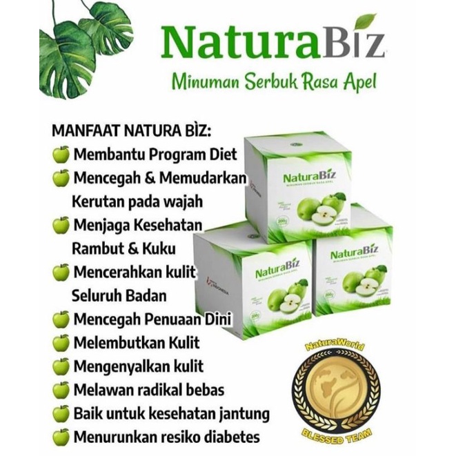 

(1 Box isi 10 Sachet) Minuman Serbuk Apel Naturabiz/Minuman kesehatan 100% ORIGINAL