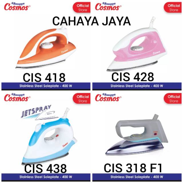 Setrika cosmos CIS 418 / CIS 428 / CIS 438 / CIS 318F1  FREE PACKING