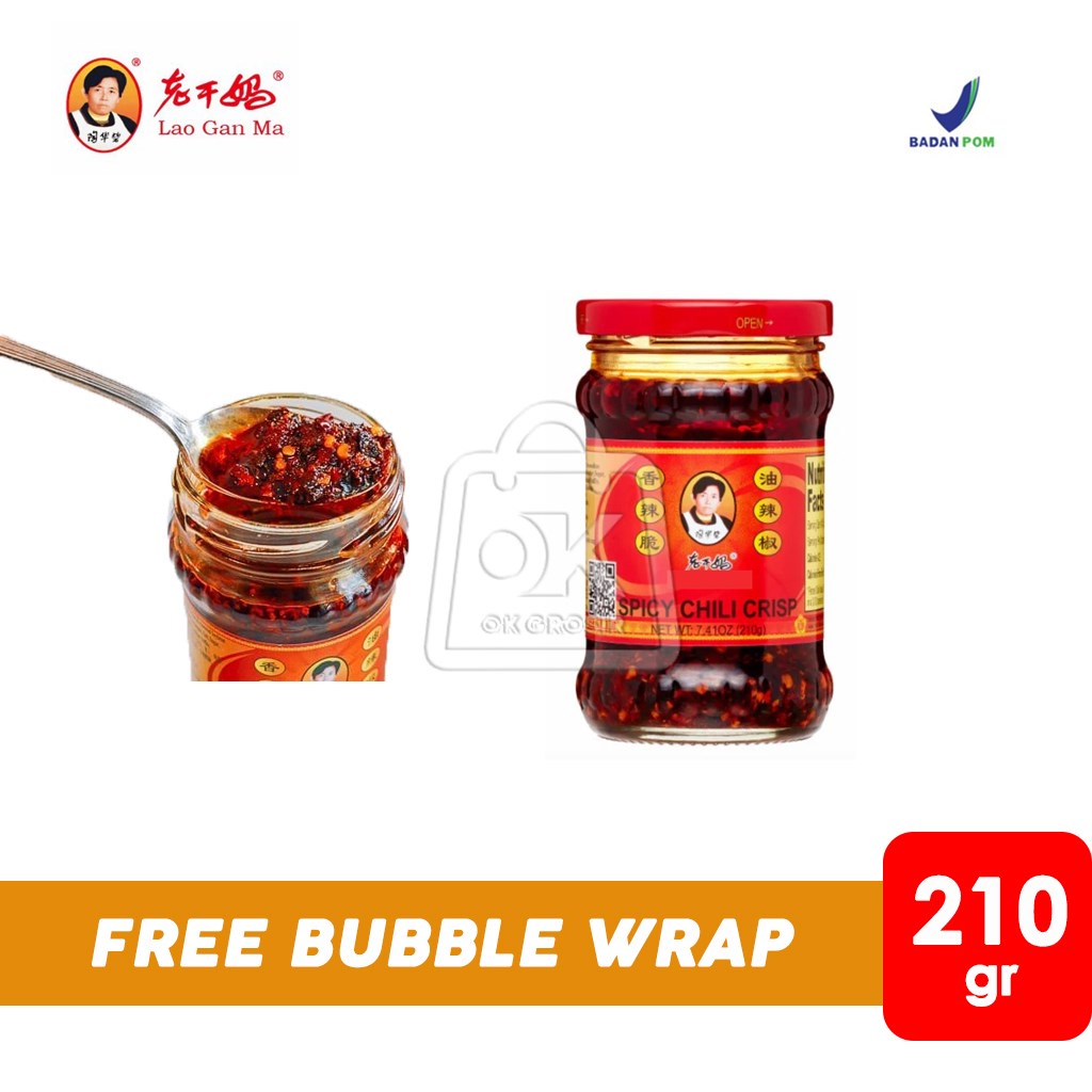 

Spicy Chili Crisp Lao Gan Ma / Sambal Mala Crispy (Botol Kaca 210gr)