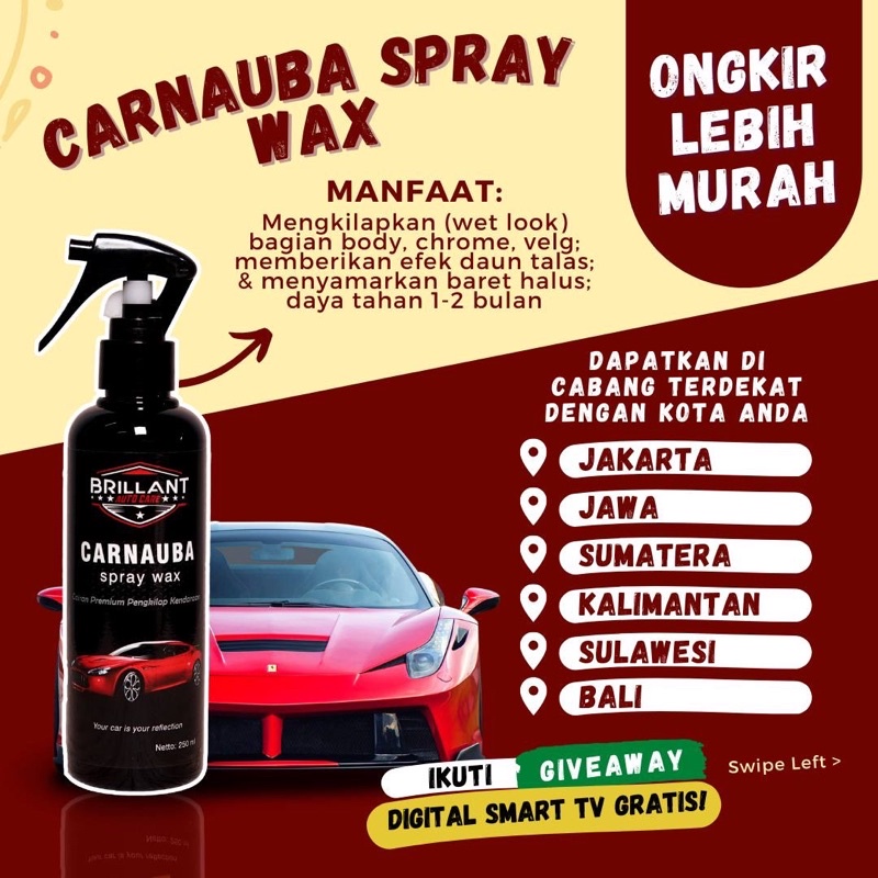 PENGKILAP BODY GLOSSY | PENGKILAP MOTOR | PENGKILAP MOBIL | CARNAUBA SPRAY WAX