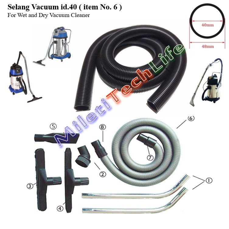 Selang Vacuum id40 flexible EVA for Vacuum Cleaner 30Liter 60Liter 80L 90L Krisbow Alphalux dll