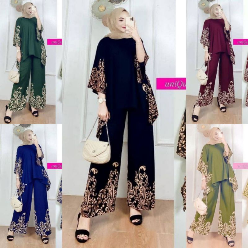 SETELAN WAKAWAKA MOTIF/ SETELAN WANITA SETELAN JUMBO Bahan rayon super