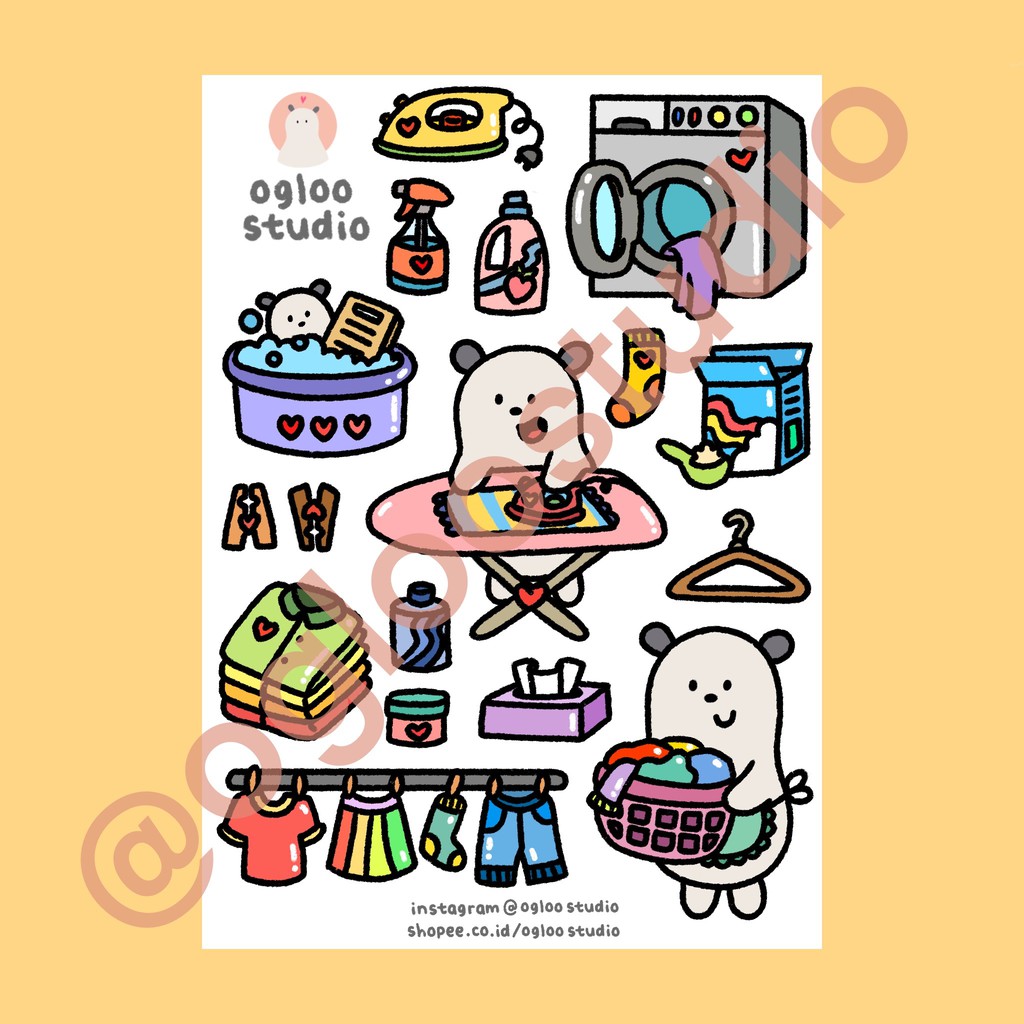 STICKER AESTHETIC STIKER ESTETIK STICKER TUMBLR STIKER LUCU LAUNDRY A25 Shopee Indonesia