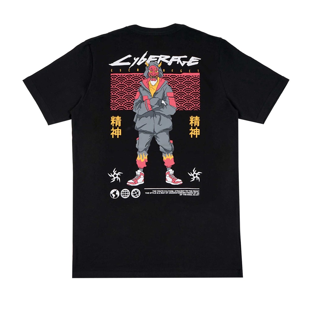 Escaperfect T-shirt Anime CyberAge - Black Kaos Pria