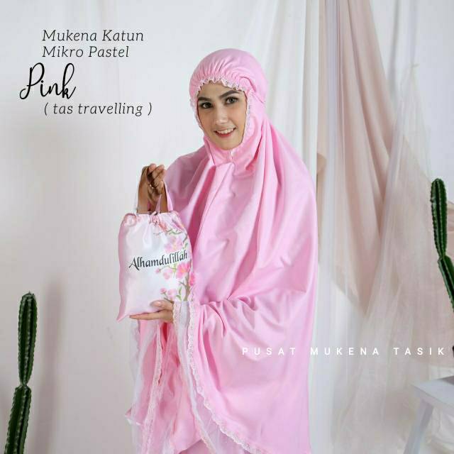 Mukena Dewasa Katun Mikro  PASTEL TRAVELLING | PUSAT GROSIR MUKENA BALI MURAH