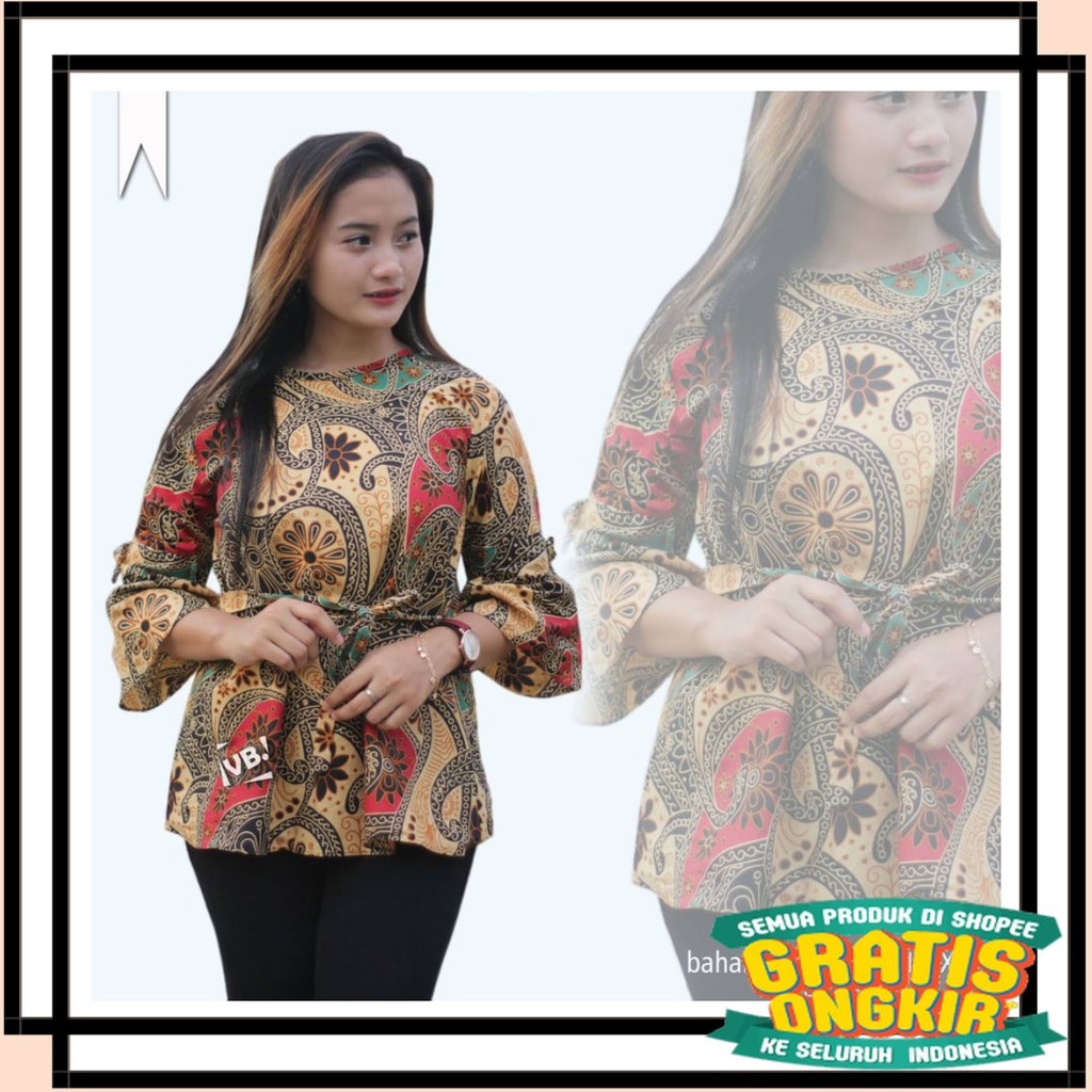 MOTIF TERBARU MODEL KOREA BATIK KEKINIAN SEMARANG / atasan batik wanita motif keong
