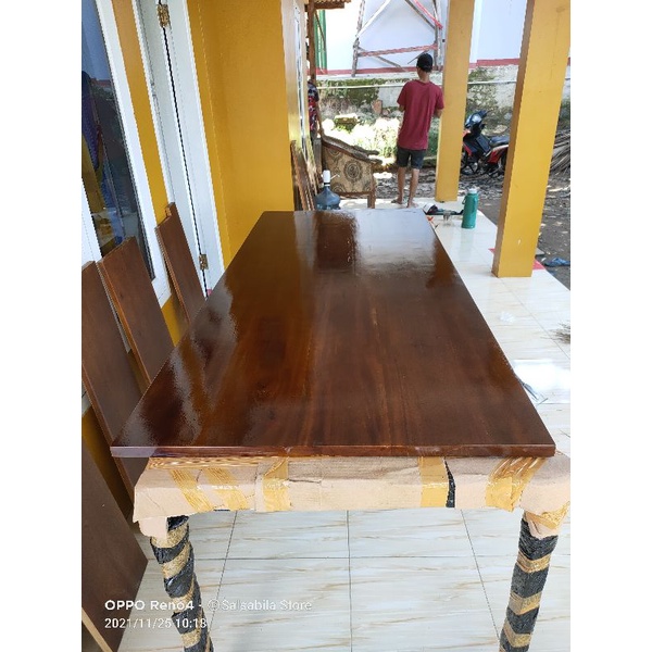 Top table kayu mahoni/meja kantor/meja makan
