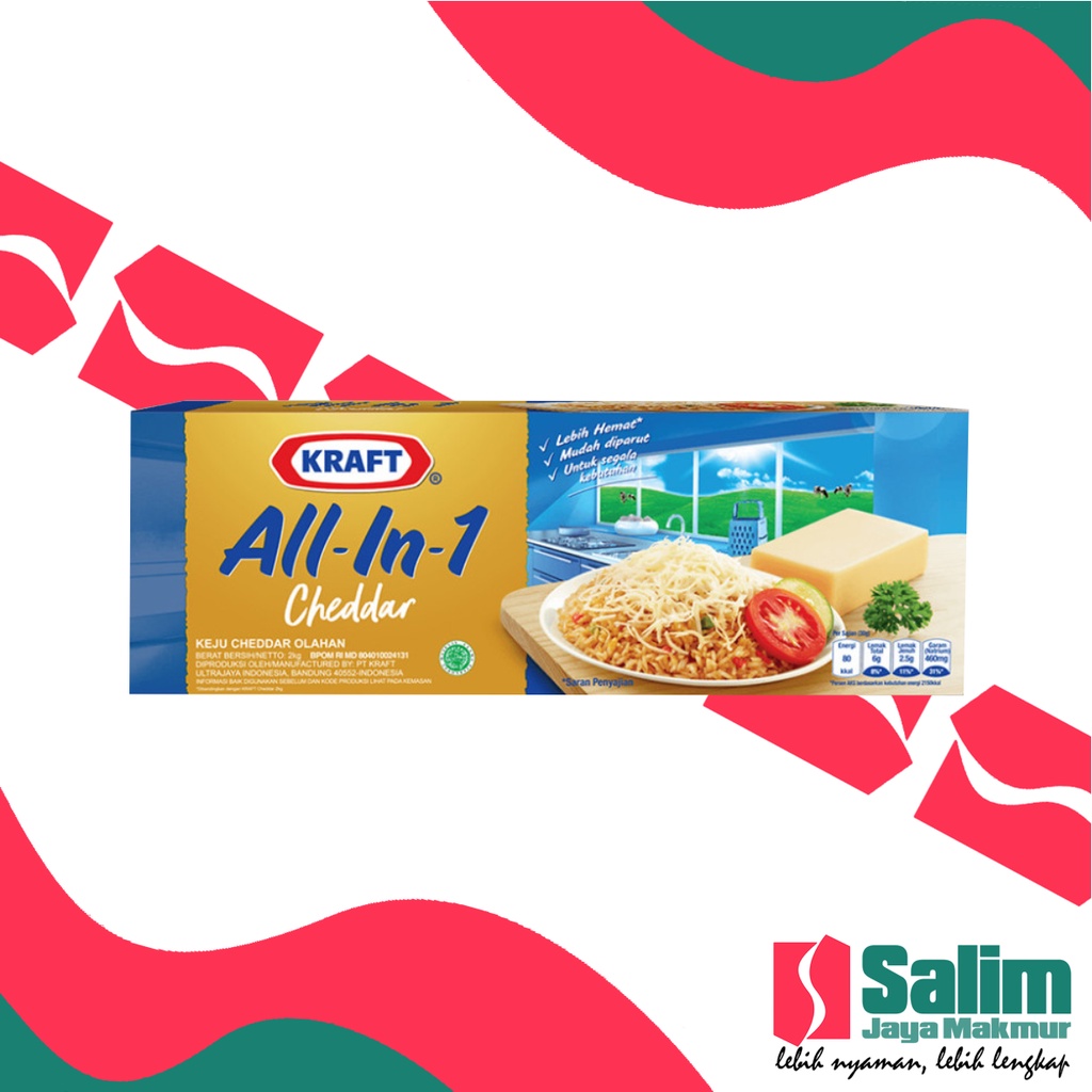 

Kraft All in 1 2Kg - Keju Serbaguna untuk Burger, Sandwich, & Masakan
