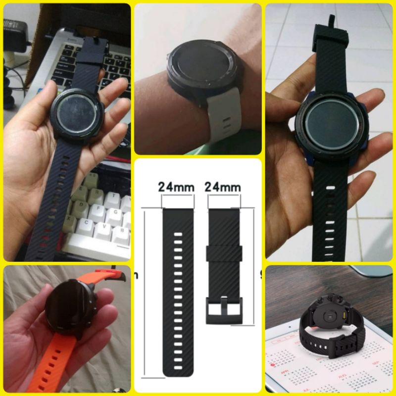 MS7 Watch Strap Zeblaze Vibe 5 / 5 Pro / 6 - Tali Jam Tangan 24mm Rubber