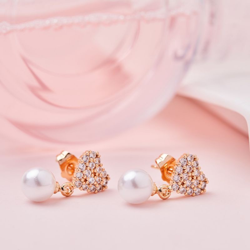 Anting Dewasa Hook Motif Love Permata Full Mutiara
