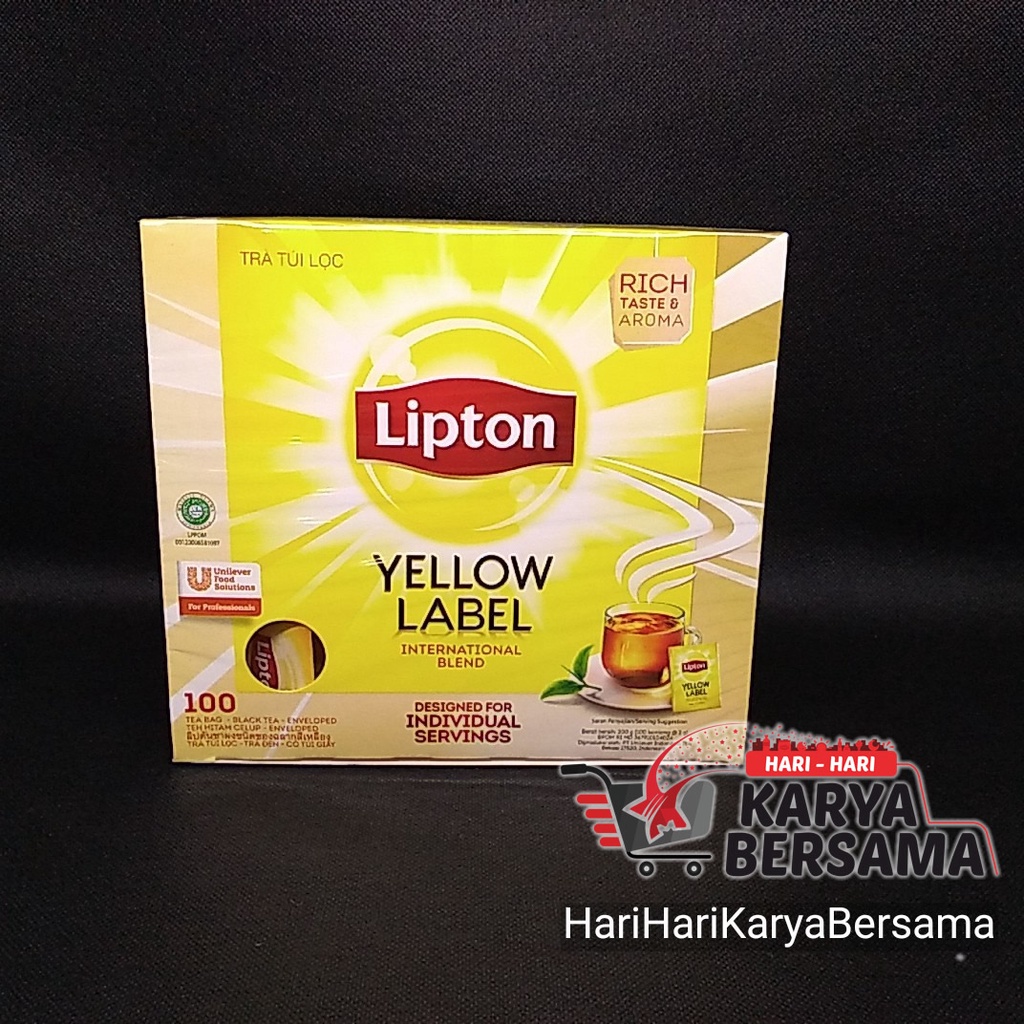 

TEH LIPTON ENVELOPED YELLOW LABEL TEA ISI 100'S X 2GR