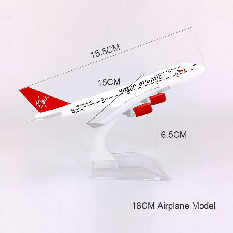 Virgin Atlantic B747 UK Boeing 747model Pesawat Die-cast Metal Plane Model 16CM