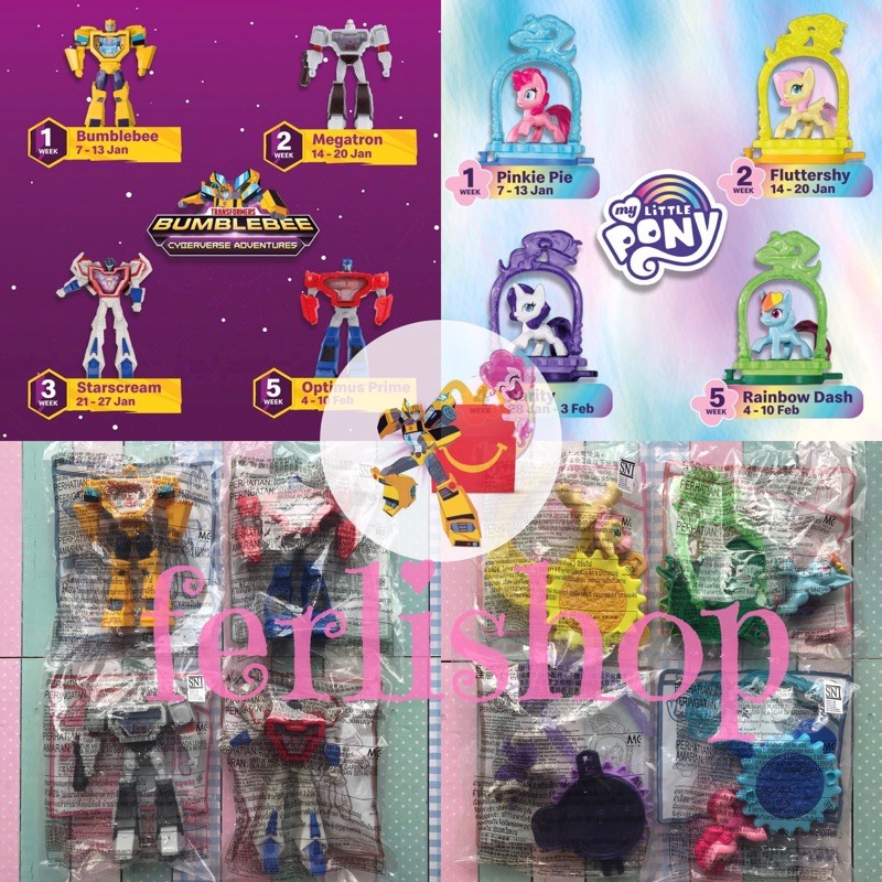 Mainan happy meal mcd toy mc donald transformer my little pony McDonald Toys new baru segel sealed